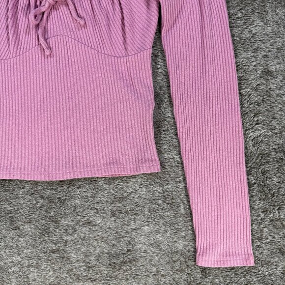 Hollister Must Have Collection Cropped Ribbed Long Sleeve Sz S - Picture 2 of 8